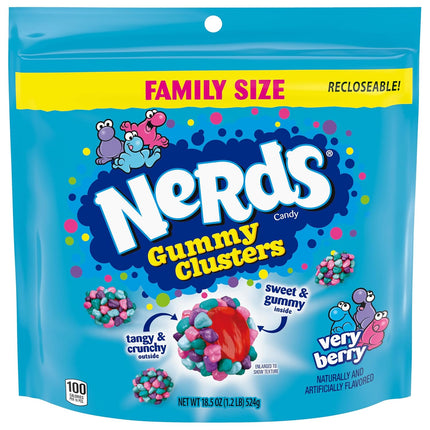 NERDS Gummy Clusters Very Berry Candy 18.5 oz Bag