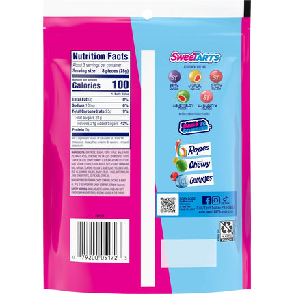 SweeTARTS Chewy Fusions Fruit Punch Medley Candy 9 oz Bag