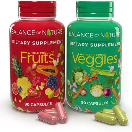 Balance of Nature Fruits & Veggies Capsules 90 Fruit 90 Veggie Set