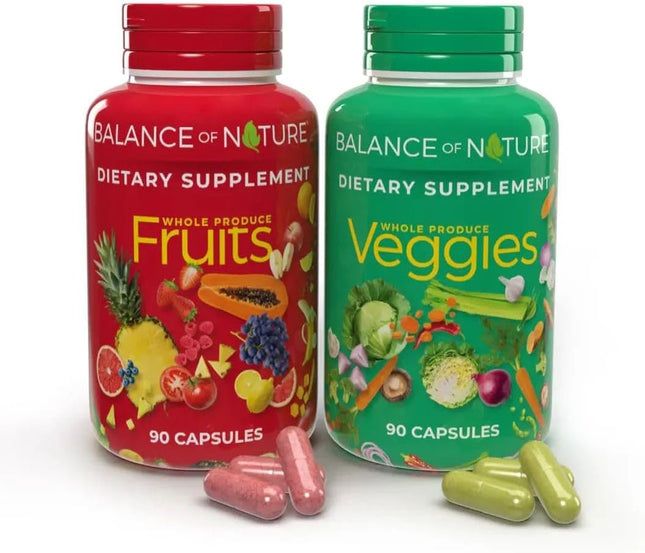 Balance of Nature Fruits & Veggies Capsules 90 Fruit 90 Veggie Set