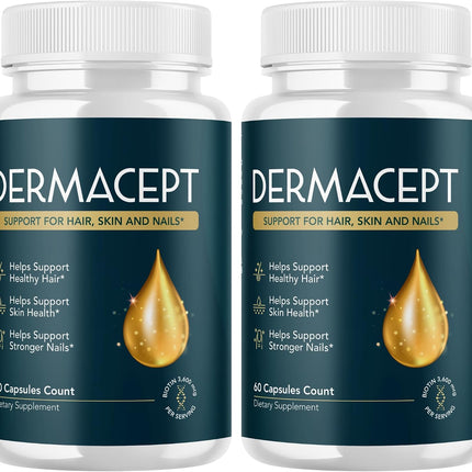 Valdivia Dermacept Supplement Capsules with Natural Vitamins 120 Capsules (2 Pack)