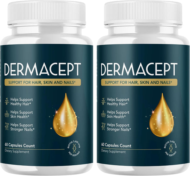 Valdivia Dermacept Supplement Capsules with Natural Vitamins 120 Capsules (2 Pack)