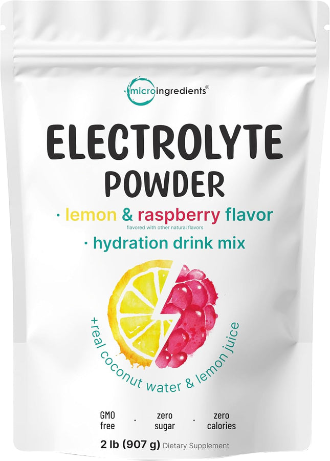 Micro Ingredients Electrolyte Powder Lemon Raspberry High Potassium 2 lbs