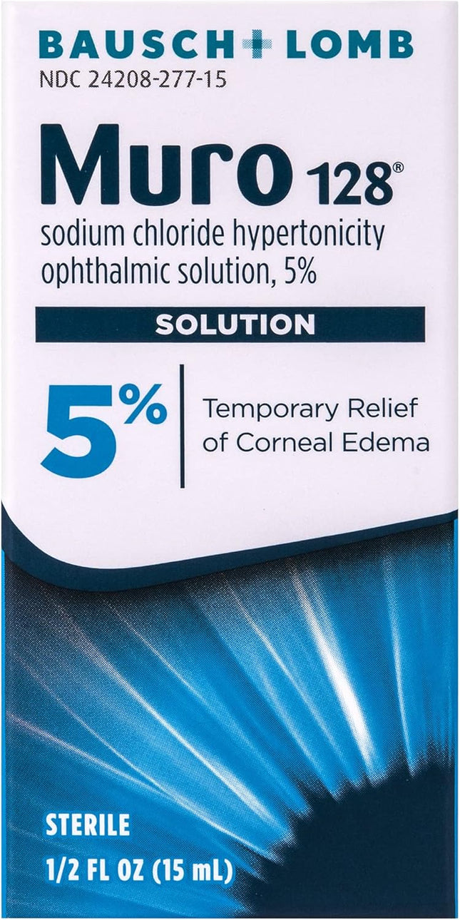 Muro 128 5% Sodium Chloride Hypertonic Ophthalmic Eye Drops 0.5 fl oz