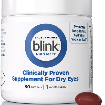 Blink NutriTears Dry Eye Supplement with Omega & Vitamins 30 Softgels