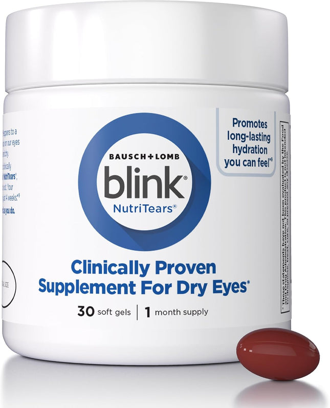 Blink NutriTears Dry Eye Supplement with Omega & Vitamins 30 Softgels