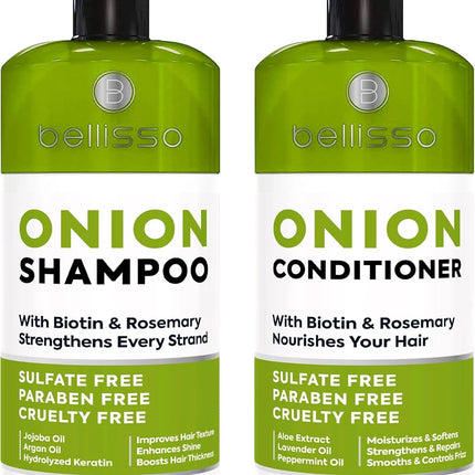 Onion Shampoo and Conditioner Set with Rosemary and Biotin Sulfate Free