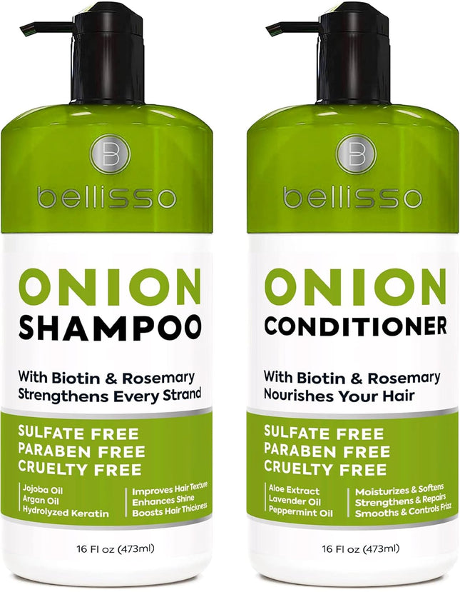 Onion Shampoo and Conditioner Set with Rosemary and Biotin Sulfate Free