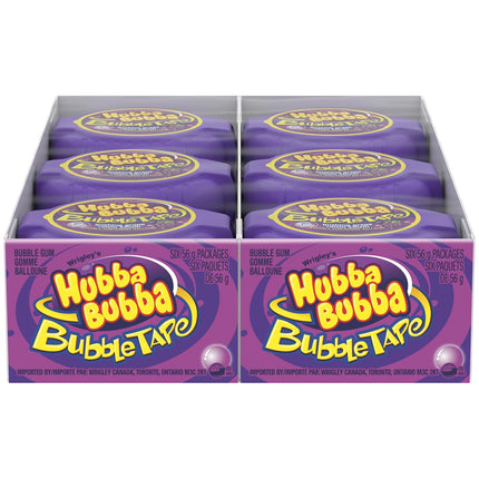 Hubba Bubba Bubble Tape Gushing Grape Bubble Gum 1.97 oz 12 Pack