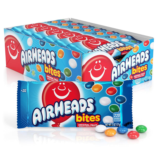 Airheads Candy Bites Assorted Fruit Flavored Chewy Candy 2 oz 18 Pack