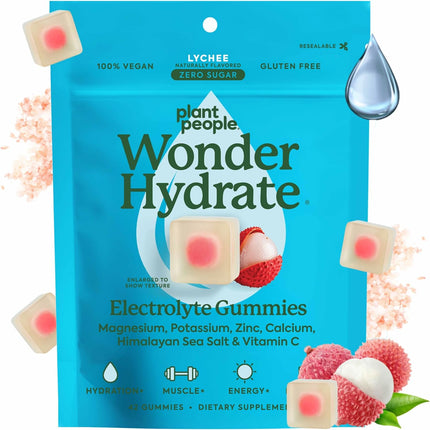 Plant People WonderHydrate Electrolyte Gummies with Magnesium, Potassium & Vitamin C 42 Count