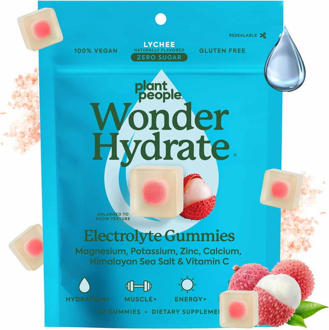 Plant People WonderHydrate Electrolyte Gummies with Magnesium, Potassium & Vitamin C 42 Count