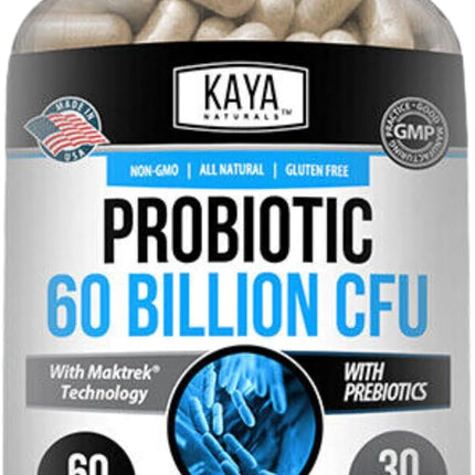 Kaya Naturals Probiotic 60 Billion CFU Gut & Immune Support 60 Veggie Capsules