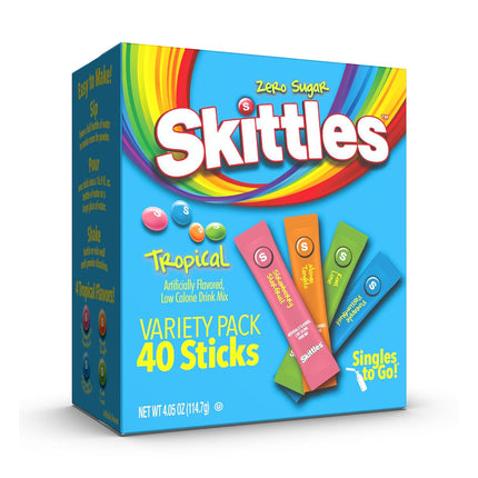 Skittles Singles To Go Tropical Variety Pack Zero Sugar Drink Mix 40 Servings