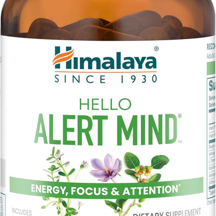 Himalaya Hello Alert Mind Focus & Energy Supplement 60 Vegan Capsules