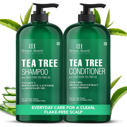 Botanic Hearth Tea Tree Shampoo and Conditioner Set Sulfate Free 16 fl oz
