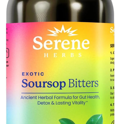 Serene Herbs Soursop Bitters Liquid with Black Seed & Moringa 16 fl oz