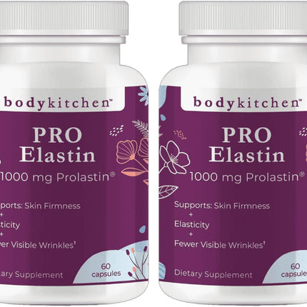 Body Kitchen Pro Elastin Peptides 1000 mg Marine-Derived Supplement 2 Pack 120 Capsules