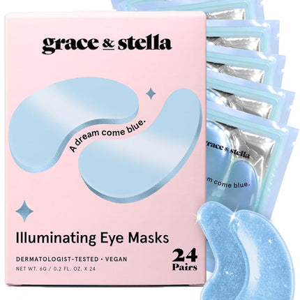 grace & stella Blue Gel Under Eye Patches 24 Pairs Vegan Eye Masks