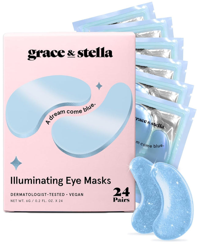 grace & stella Blue Gel Under Eye Patches 24 Pairs Vegan Eye Masks
