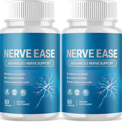 Nerve Ease Supplement Capsules with Natural Ingredients 120 Capsules (2 Pack)