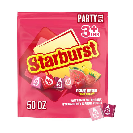 STARBURST FaveREDS Fruit Chews Candy 50 oz Party Size Bag