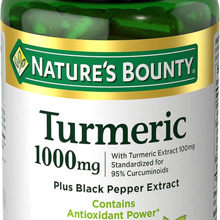 Nature's Bounty Turmeric Supplement with Black Pepper Extract 1000 mg 60 Capsules