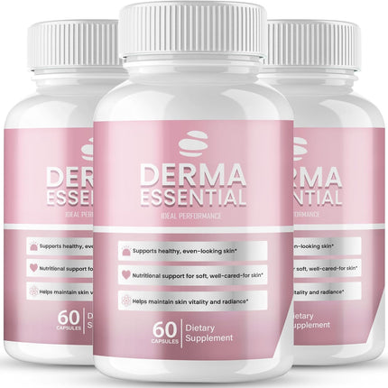 Derma Essential Supplement Capsules with Natural Ingredients 180 Capsules (3 Pack)