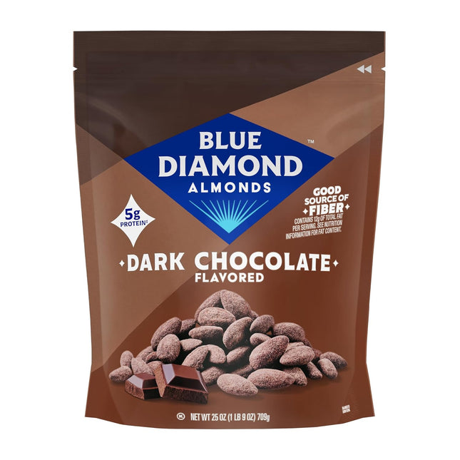 Blue Diamond Almonds Dark Chocolate Flavored Snack Nuts 25 oz Resealable Bag