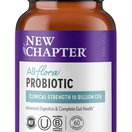 New Chapter All-Flora Probiotic with Prebiotics & Postbiotics Vegetarian Capsules 60 Count