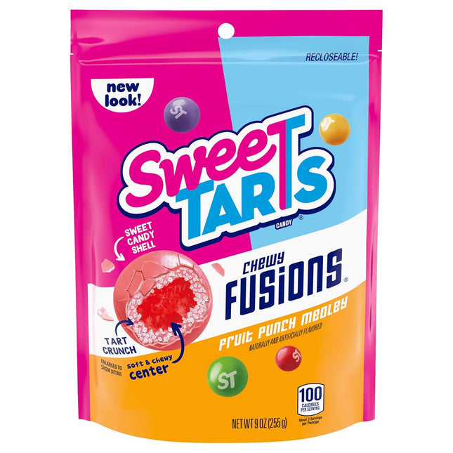 SweeTARTS Chewy Fusions Fruit Punch Medley Candy 9 oz Bag