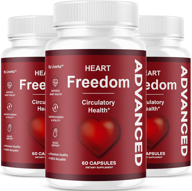 Heart Freedom Supplement Capsules with Natural Ingredients 180 Capsules (3 Pack)