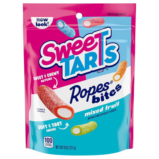 SweeTARTS Rope Bites Mixed Fruit Candy 8 oz Resealable Bag
