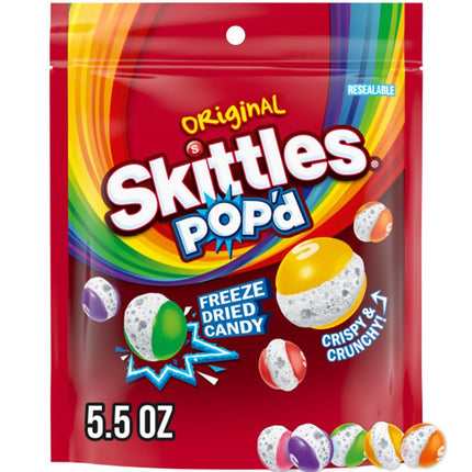 SKITTLES POP'd Originals Freeze Dried Candy 5.5 oz Bag
