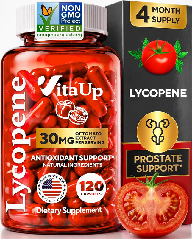 Lycopene Supplement with Tomato Extract – Antioxidant Support, Non-GMO, 120 Capsules