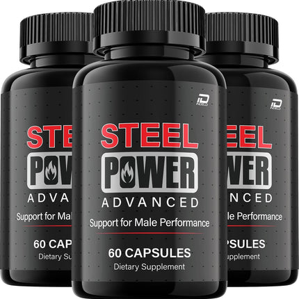 Steel Power Capsules for Men Daily Supplement 3 Pack 180 Capsules