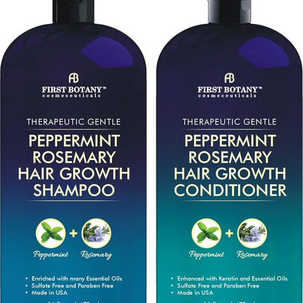 First Botany Peppermint Rosemary Shampoo and Conditioner Set 16 fl oz