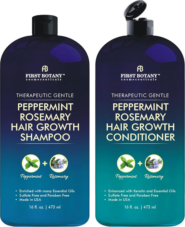 First Botany Peppermint Rosemary Shampoo and Conditioner Set 16 fl oz