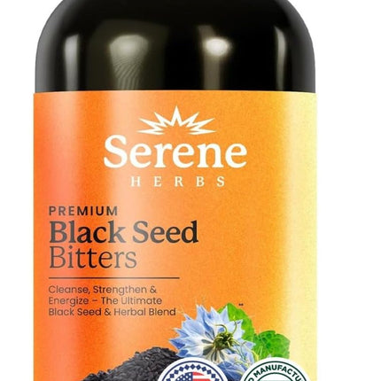 Serene Herbs Organic Black Seed Oil Bitters Liquid Supplement 16 fl oz