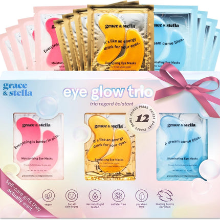 grace & stella Vegan Under Eye Patches for Dark Circles & Puffy Eyes 12 Pairs