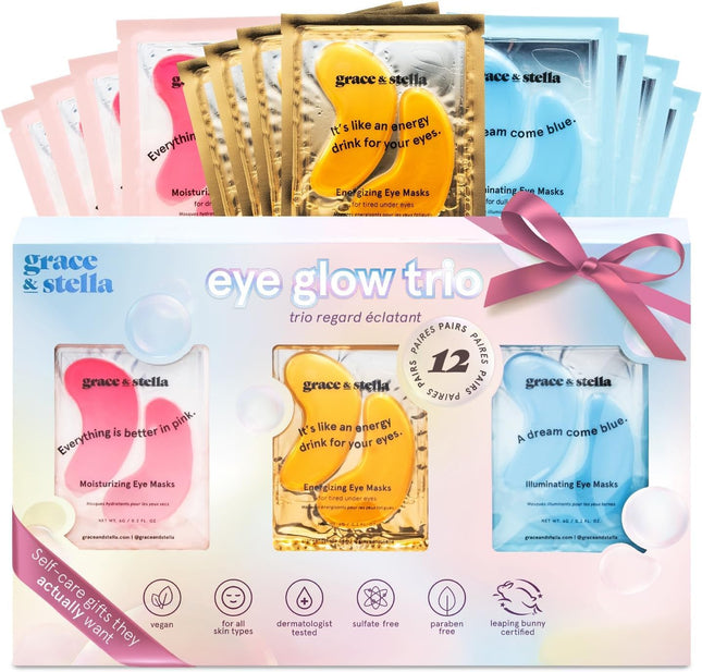 grace & stella Vegan Under Eye Patches for Dark Circles & Puffy Eyes 12 Pairs