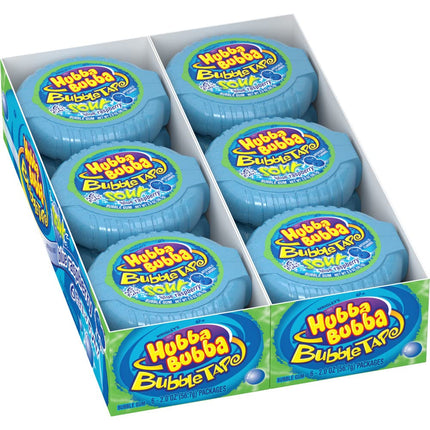 Hubba Bubba Blue Raspberry Bubble Gum Tape 2 oz 12 Pack
