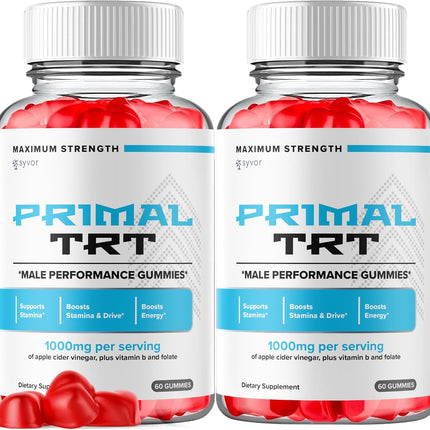 Primal TRT XL Gummies Health and Wellness Supplement 2 Pack 120 Gummies