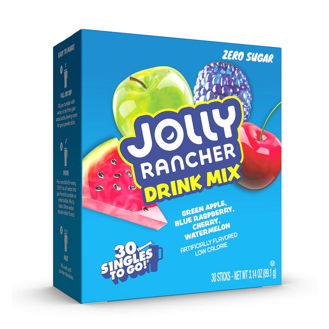 JOLLY RANCHER Singles To Go Zero Sugar Variety Powdered Drink Mix 30 Single Servings