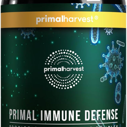 Primal Harvest Immune Defense 10-in-1 Probiotics Zinc Vitamins C D3 K2 B6 Capsules