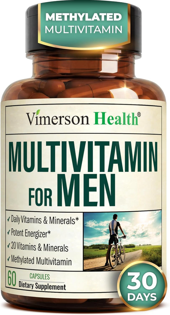 Men’s Methylated Multivitamin Chelated Minerals Energy Focus 60 Capsules