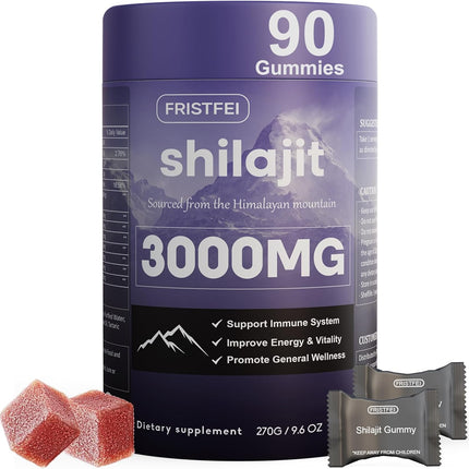 Himalayan Shilajit Gummies Fulvic Acid Trace Minerals 90 Count