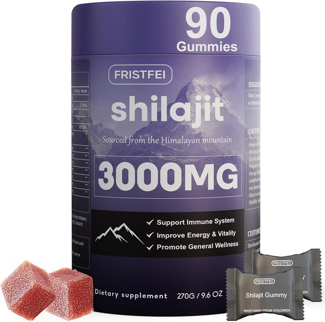 Himalayan Shilajit Gummies Fulvic Acid Trace Minerals 90 Count