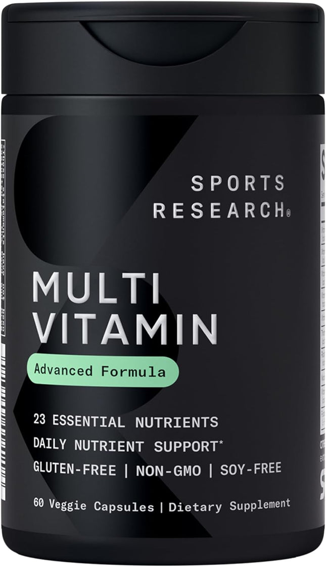 Sports Research Multivitamin 23 Vitamins Minerals CoQ10 Iodine 60 Capsules