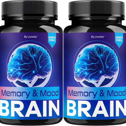 Memory Mood and Brain Supplement Capsules 120 Capsules (2 Pack)